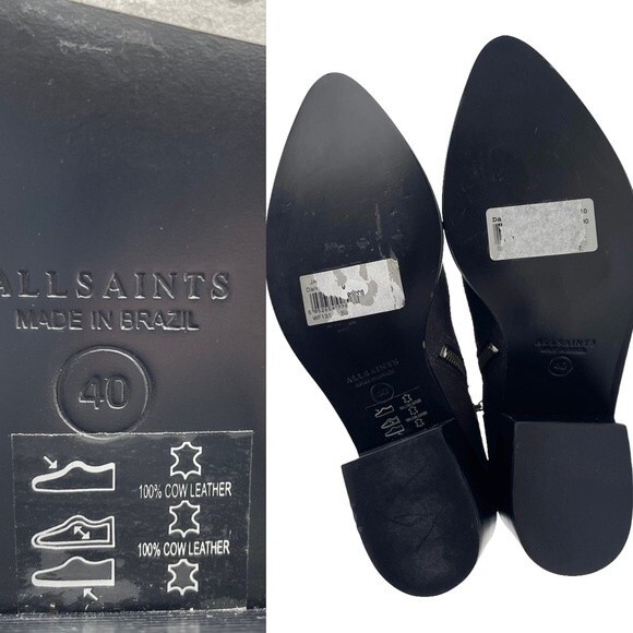 NWT AllSaints Jason Boot Charcoal Gray Suede Buckle Ankle Bootie Women’s Size 9 - Picture 15 of 16